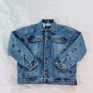 Viento Men's Classic Blue Denim Button-up Jacket